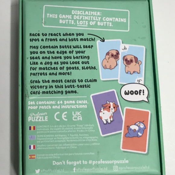 May Contain Butts! A "Butt-Matching" Card Game! - Picture 2 of 2